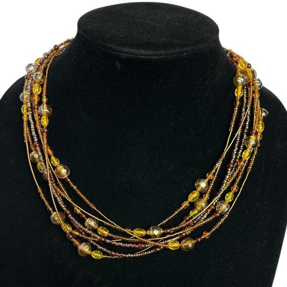 Multi Layered Beaded Necklace - Picture 1 of 3